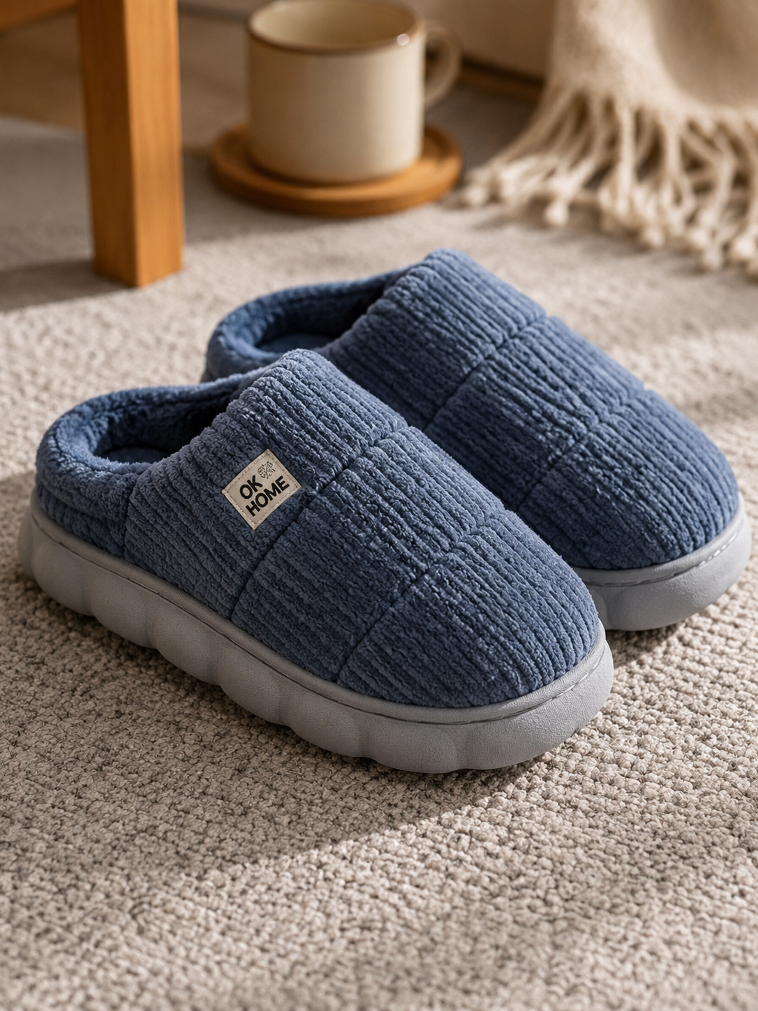 Pantuflas Peluditas — Vista frontal Rosa