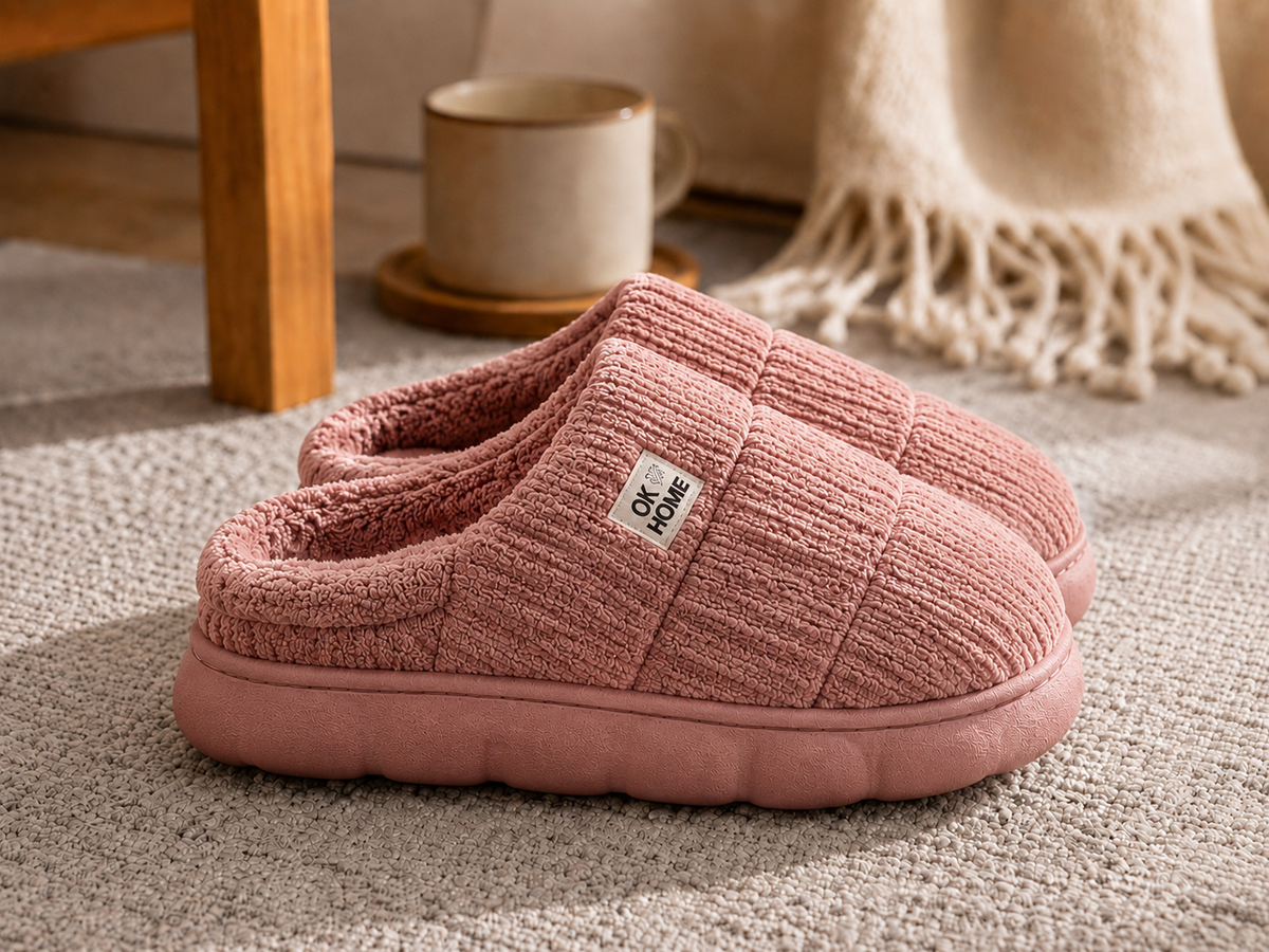 Pantuflas Peluditas — Suela y detalle